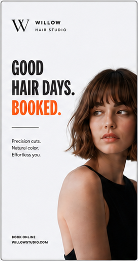 Willow Hair Studio post reading Good hair days. Booked.